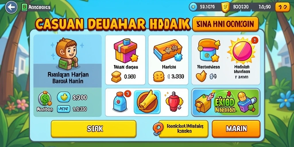 Screenshot menunjukkan antarmuka permainan yang menarik.